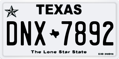 TX license plate DNX7892