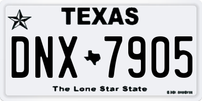 TX license plate DNX7905