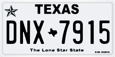 TX license plate DNX7915