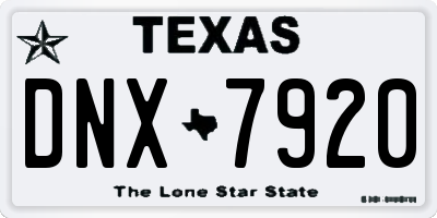TX license plate DNX7920
