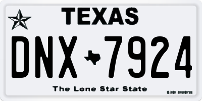 TX license plate DNX7924