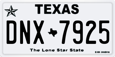TX license plate DNX7925