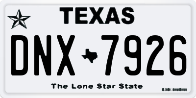 TX license plate DNX7926
