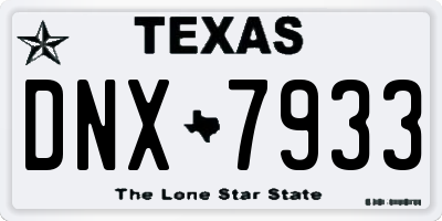 TX license plate DNX7933
