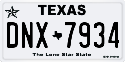 TX license plate DNX7934