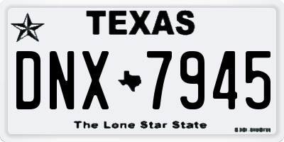 TX license plate DNX7945