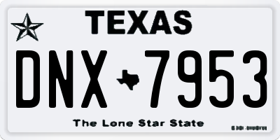 TX license plate DNX7953