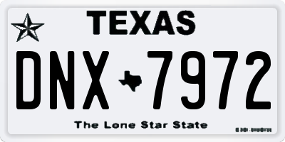 TX license plate DNX7972