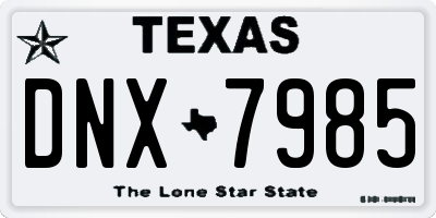TX license plate DNX7985