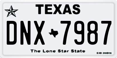 TX license plate DNX7987