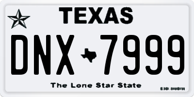 TX license plate DNX7999