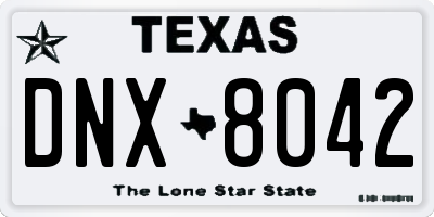 TX license plate DNX8042