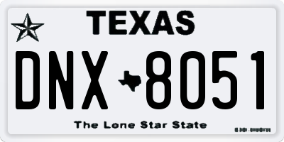 TX license plate DNX8051