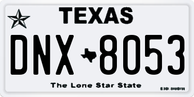TX license plate DNX8053
