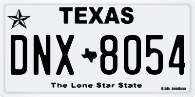 TX license plate DNX8054