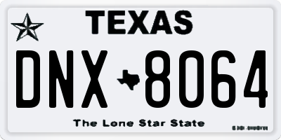 TX license plate DNX8064