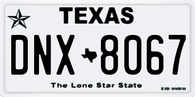 TX license plate DNX8067