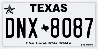 TX license plate DNX8087