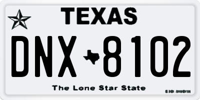 TX license plate DNX8102