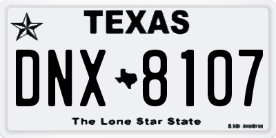 TX license plate DNX8107