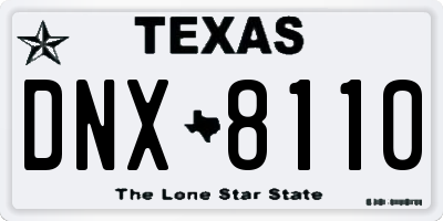 TX license plate DNX8110