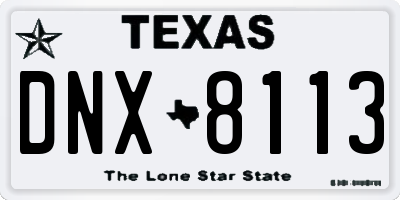 TX license plate DNX8113