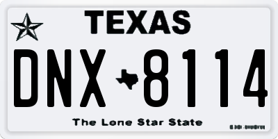 TX license plate DNX8114