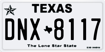 TX license plate DNX8117