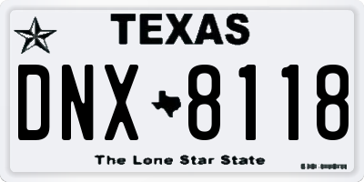 TX license plate DNX8118