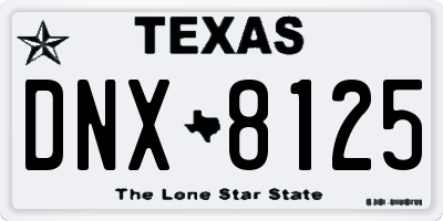 TX license plate DNX8125