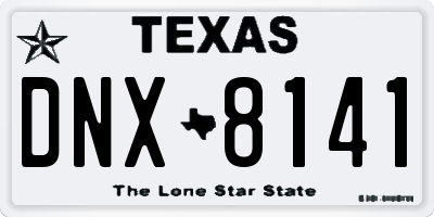 TX license plate DNX8141
