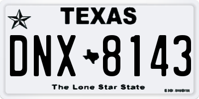 TX license plate DNX8143