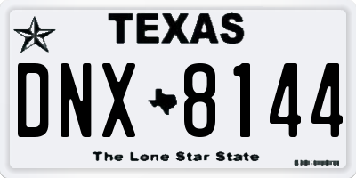 TX license plate DNX8144