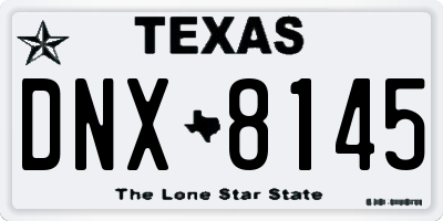 TX license plate DNX8145