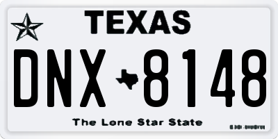 TX license plate DNX8148