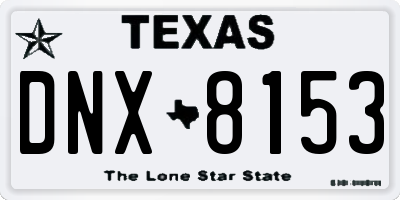 TX license plate DNX8153