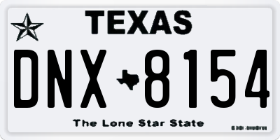 TX license plate DNX8154
