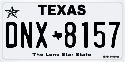 TX license plate DNX8157