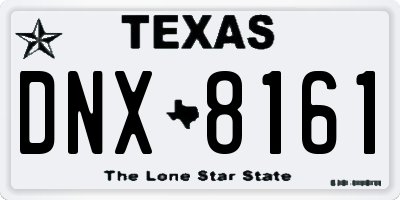 TX license plate DNX8161