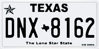 TX license plate DNX8162