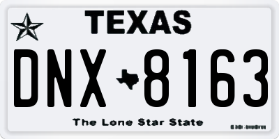 TX license plate DNX8163