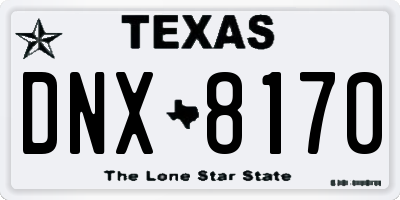 TX license plate DNX8170
