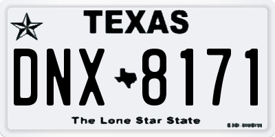 TX license plate DNX8171