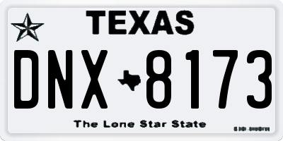 TX license plate DNX8173