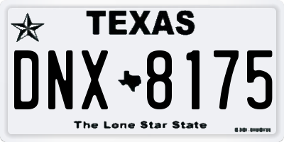 TX license plate DNX8175