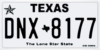 TX license plate DNX8177