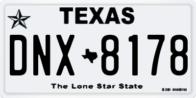 TX license plate DNX8178