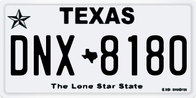 TX license plate DNX8180