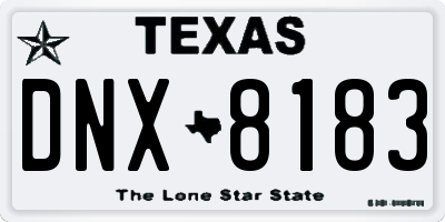 TX license plate DNX8183