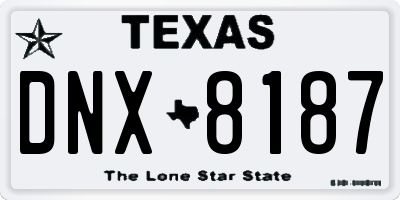 TX license plate DNX8187